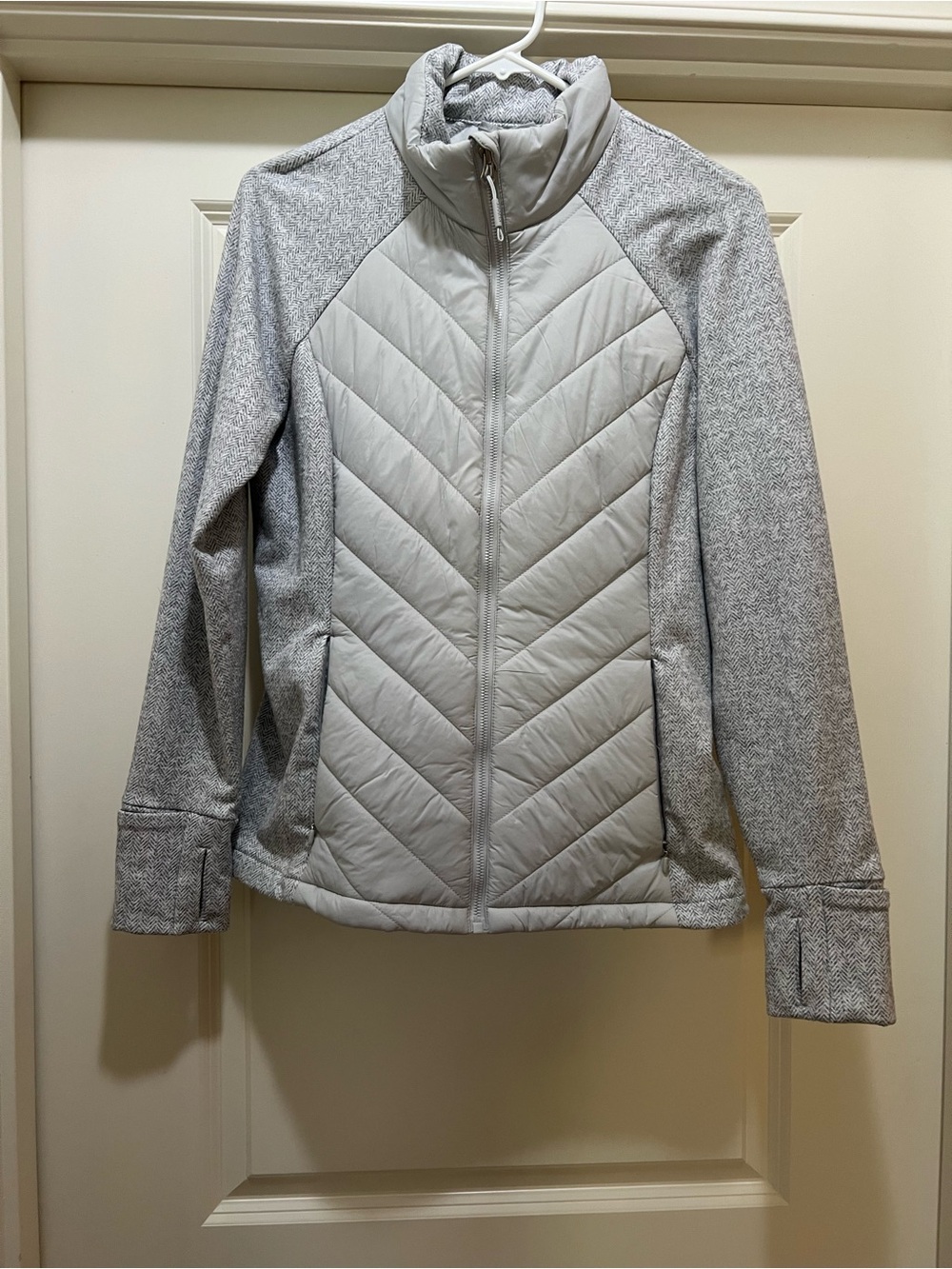 Kyodan Heather Gray Quilted Front Hybrid Jacket